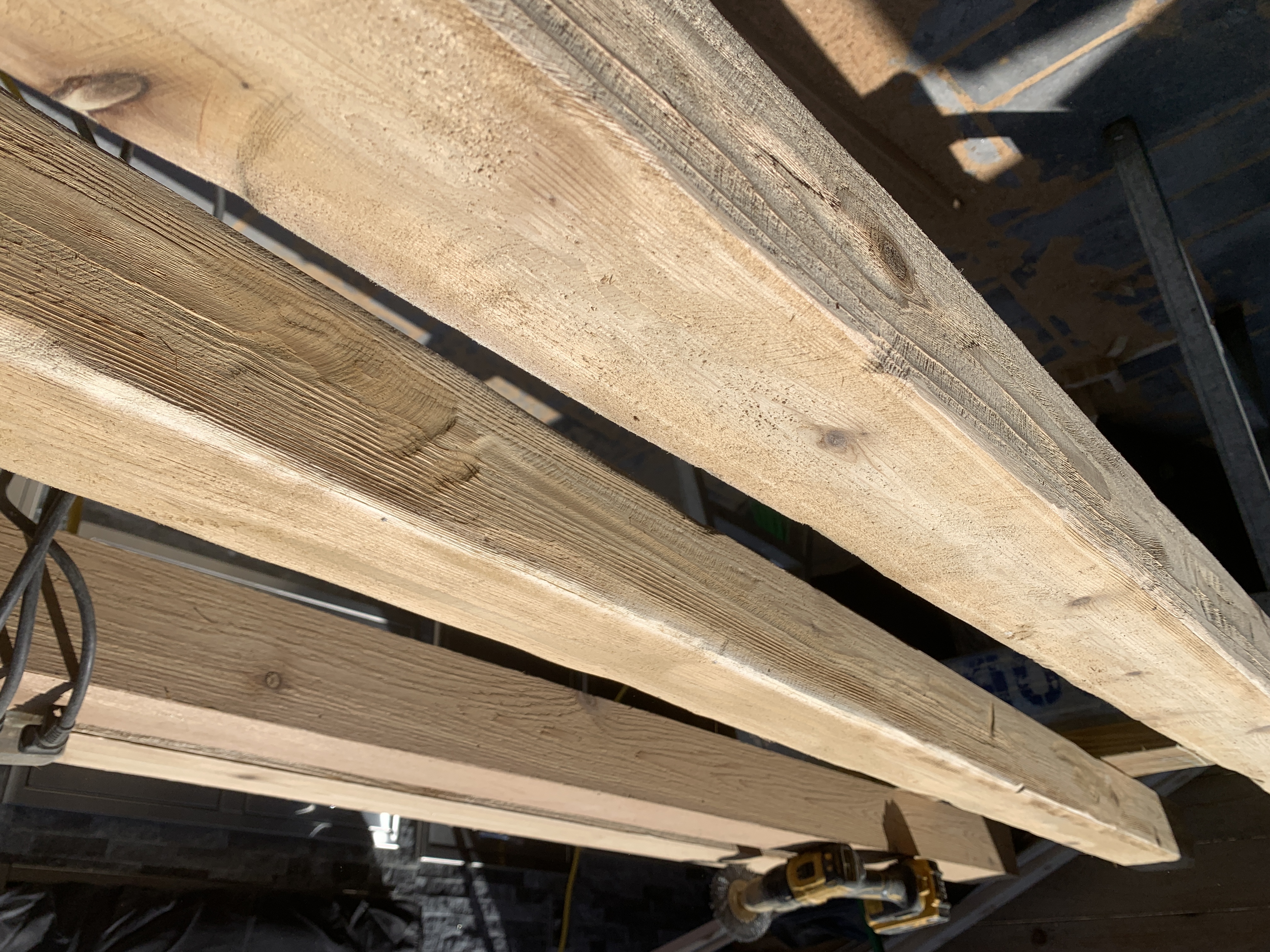 Faux timber beams being fabricated in the shop